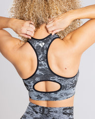 Camo Seamless Sports Bra | Black