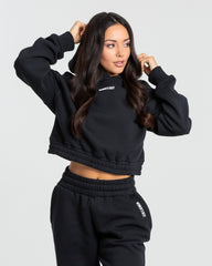 Comfort Cropped Hoodie | Black