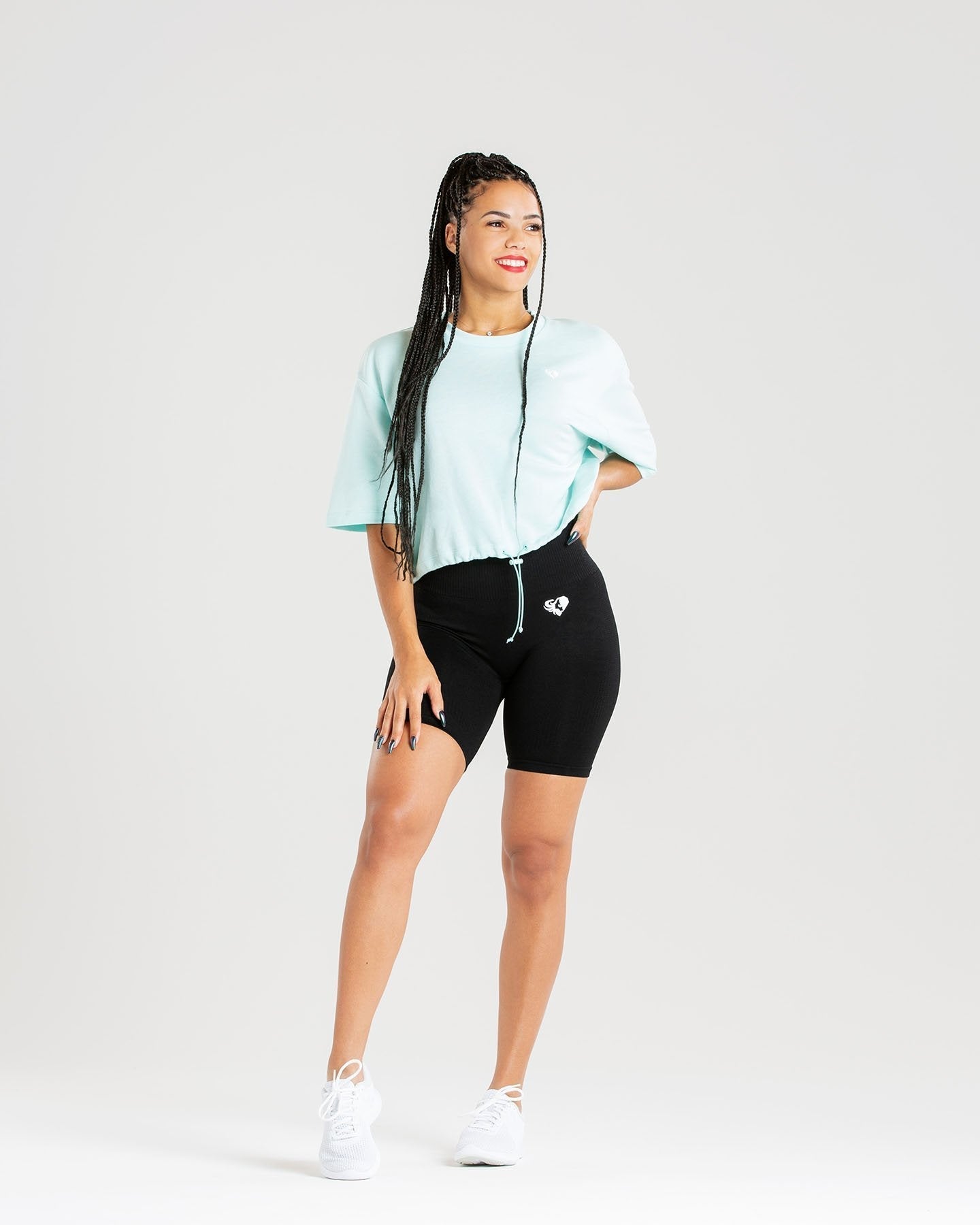 Power Crop Top | Bleached Aqua