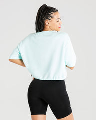 Power Crop Top | Bleached Aqua