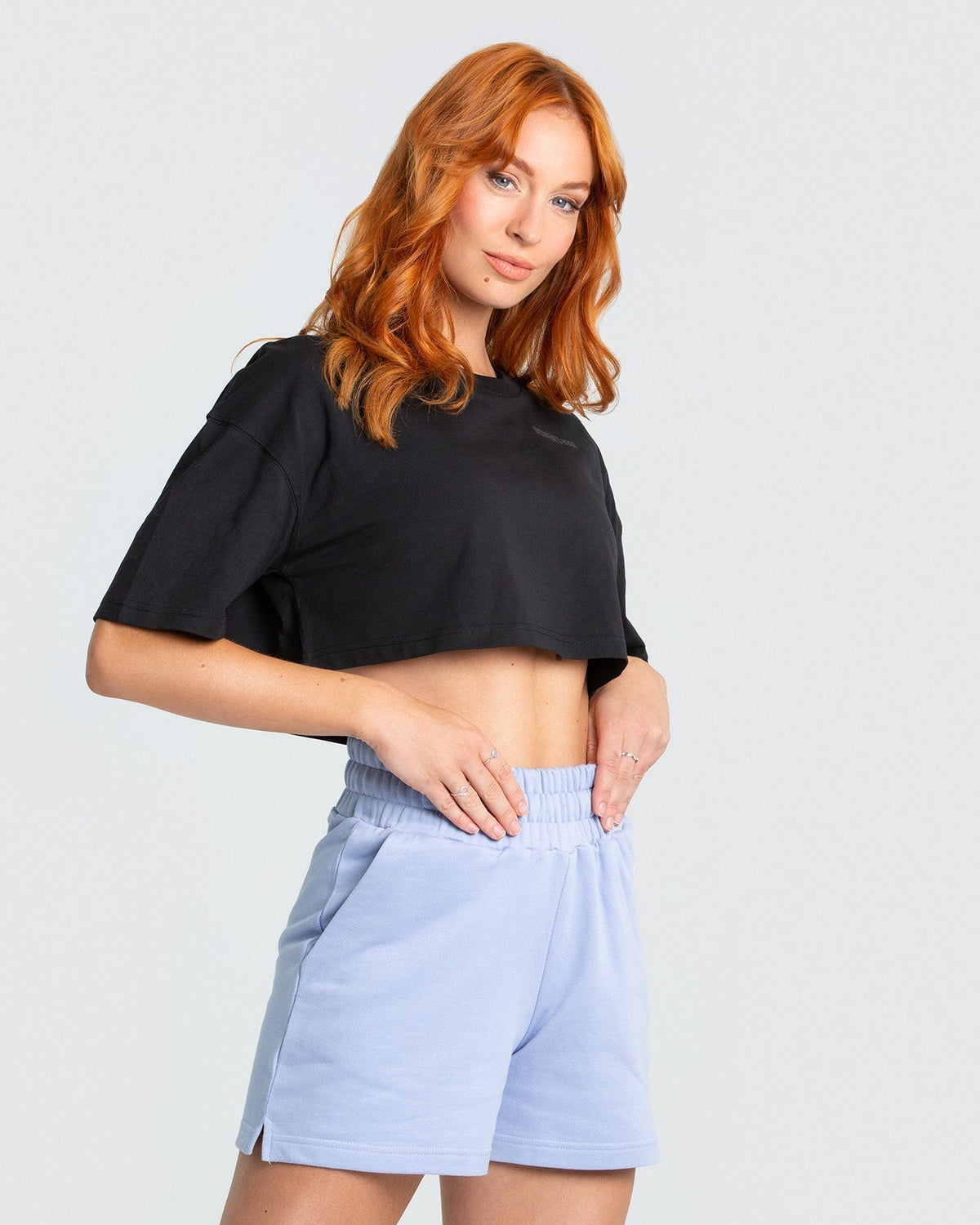 Comfort Oversized Cropped Short Sleeve T-Shirt | Black