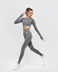 Move Seamless Long Sleeve Crop Top | Grey Marl