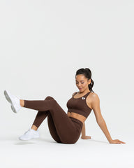 Power Seamless Sports Bra | Walnut Brown