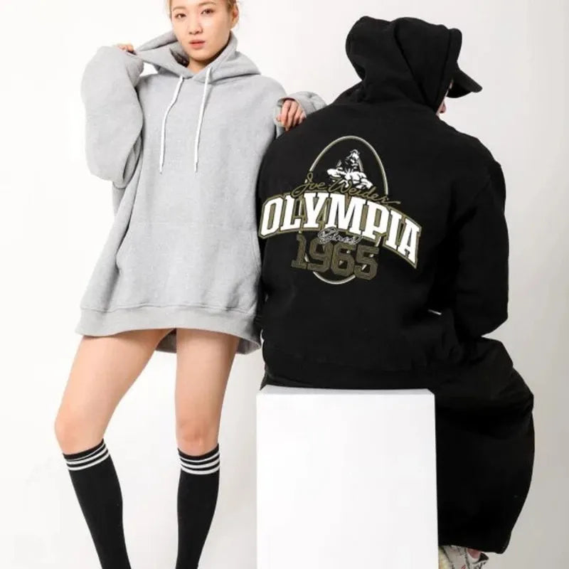 OLYMPIA Autumn and winter New Orsay Commemorative Fitness Hooded Sweatshirt Trend Olympia Casual Running Sports Tops